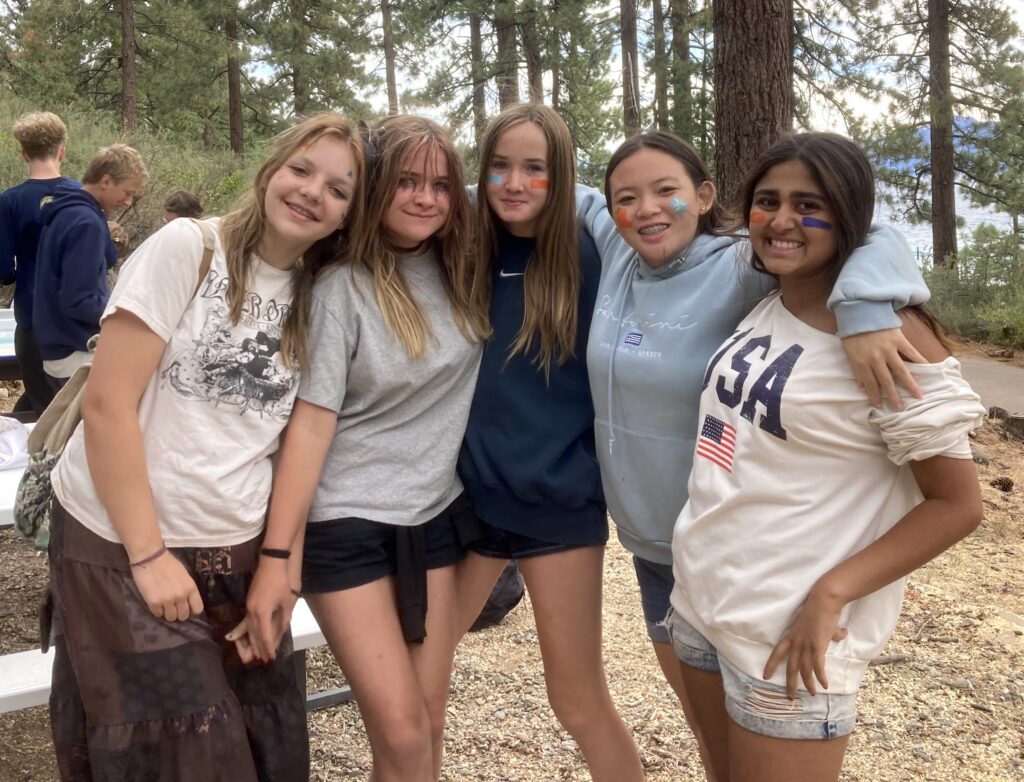 Five female campers during summer camp at Galilee