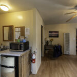 Lewis Cabin's north bedroom and kitchenette